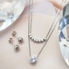 Juego Cadena Doble Circon Plata 925