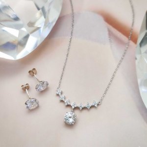 Juego Estrellas Microcirconia Plata 925