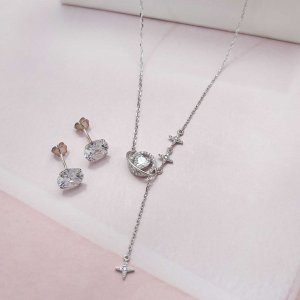 Juego Corazon Circones Plata 925