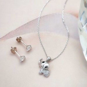 Juego Elefante Circones Plata 925