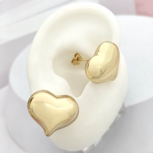 Arete Corazón Oro Laminado