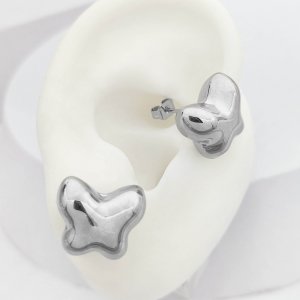 Arete Mariposa Chunky Baño de Rodio